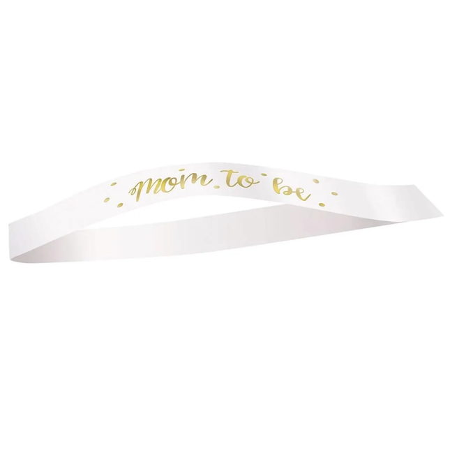 Gold Foil "Mom to Be" Satin Sash