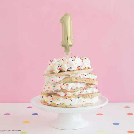 Gold Foil Number 1 Balloon Cake Topper 5"