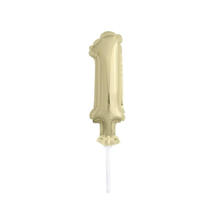 Gold Foil Number 1 Balloon Cake Topper 5"