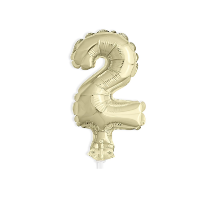 Gold Foil Number 2 Balloon Cake Topper 5"
