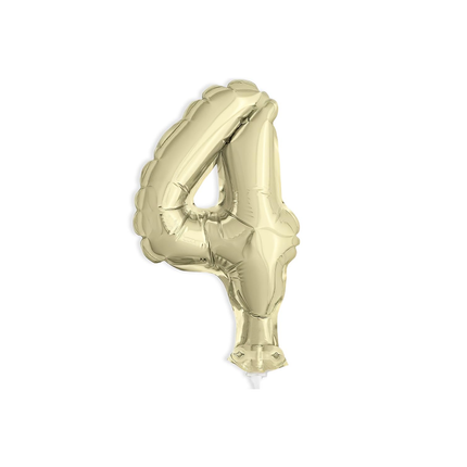 Gold Foil Number 4 Balloon Cake Topper 5"