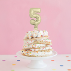 Gold Foil Number 5 Balloon Cake Topper 5
