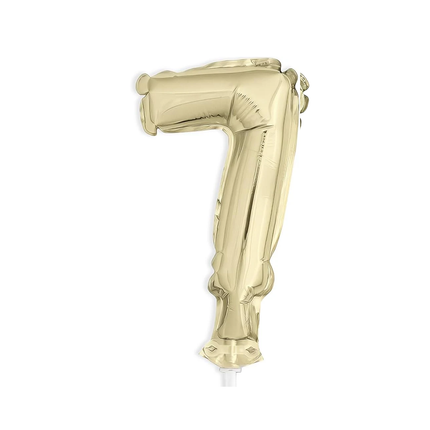 Gold Foil Number 7 Balloon Cake Topper 5"