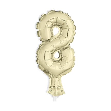 Gold Foil Number 8 Balloon Cake Topper 5"