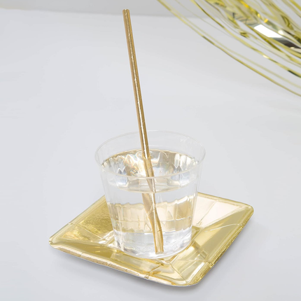Gold Foil Paper Straws, 10ct