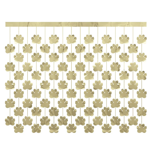 Gold Foil Paw Print Cutout Photo Backdrop 60" x 48"