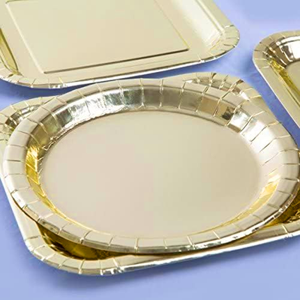 Gold Metallic Round 9" Dinner Plates, 8ct