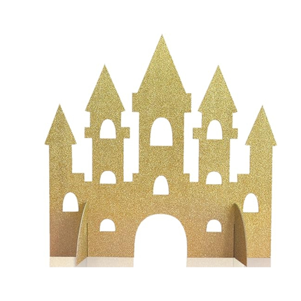 Gold Glitter Princess Castle Centerpiece, 14"