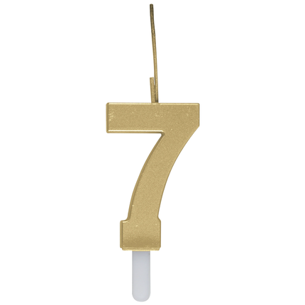 Gold Number 7 Sparkler-Topped Birthday Candle