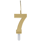 Gold Number 7 Sparkler-Topped Birthday Candle