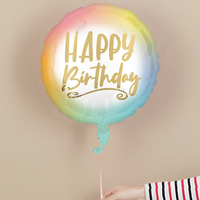 Gold Ombre Happy Birthday Foil Balloon 18"