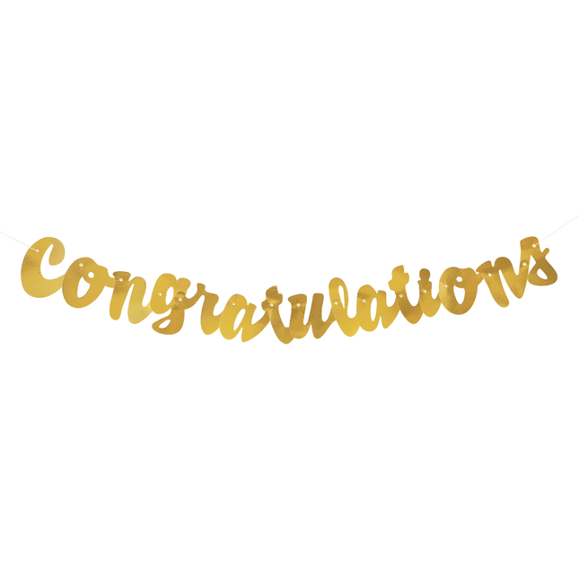 Gold Script "Congratulations" Banner 3, ft