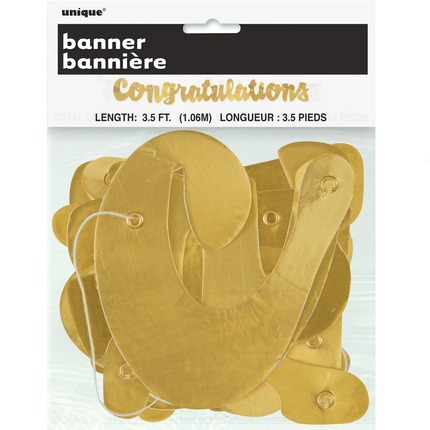 Gold Script "Congratulations" Banner 3, ft