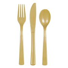 Gold Solid Assorted Plastic Cutlery, 18ct