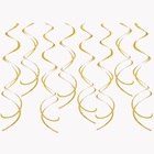 Gold Solid Hanging Swirl Decorations, 8ct