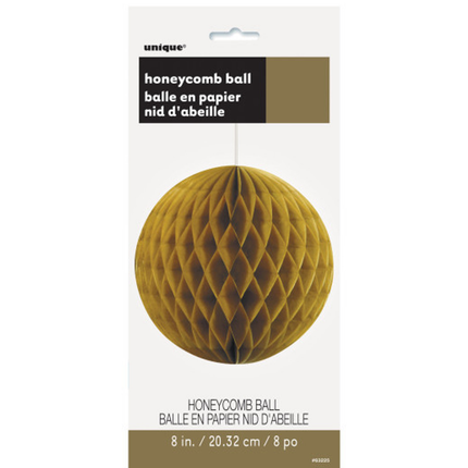 Gold Solid Honeycomb Ball 8"