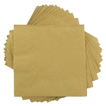Gold Solid Luncheon Paper Napkins, 20ct