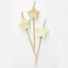 Gold Star Pick Birthday Candles, 6ct