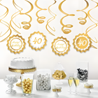 Golden Age 40th Birthday Swirl Decorating Kit, 12 pc