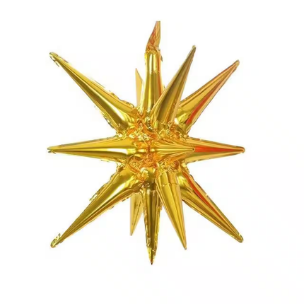Golden Explosion Star Foil Balloon 22"