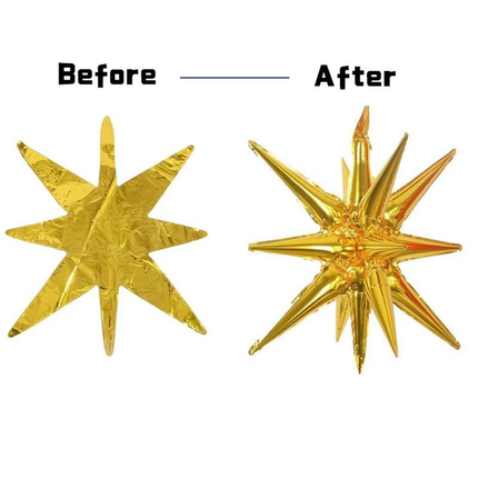 Golden Explosion Star Foil Balloon 22"