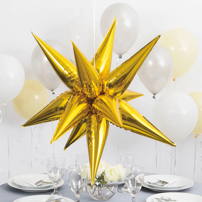 Golden Explosion Star Foil Balloon 22"