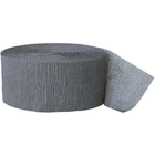 Grey Crepe Paper Streamer, 81 ft