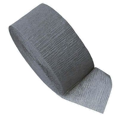 Grey Crepe Paper Streamer, 81 ft