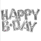 Happy B'day Silver Letter Foil Balloon 30″