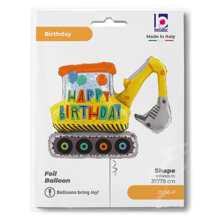 Happy Birthday Construction Excavator Foil Balloon 31"