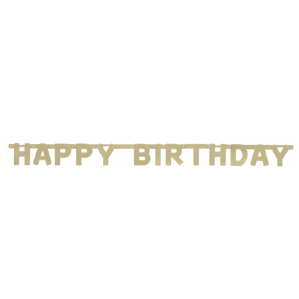 Happy Birthday Gold Deluxe Jointed Banner 4 ft