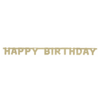 Happy Birthday Gold Deluxe Jointed Banner 4 ft