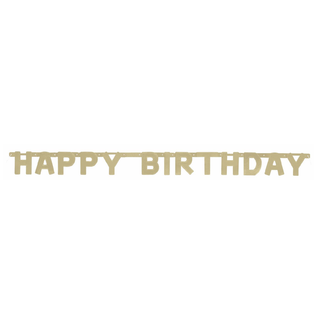Happy Birthday Gold Deluxe Jointed Banner 4 ft