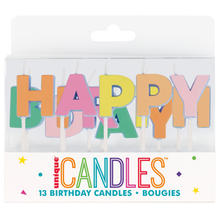 Happy Birthday Letter Pick Candles with Decals