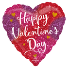 Happy Valentines Day Ombre Sparkles Heart Foil Balloon 18