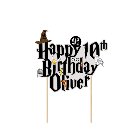 Wizard Magic Custom CardStock Cake Topper 7"