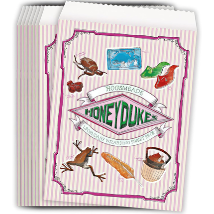 Hogwarts Honeydukes candy bag with illustrations on a white background