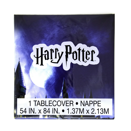 Harry Potter tablecover with castle and moon design on a blue background
