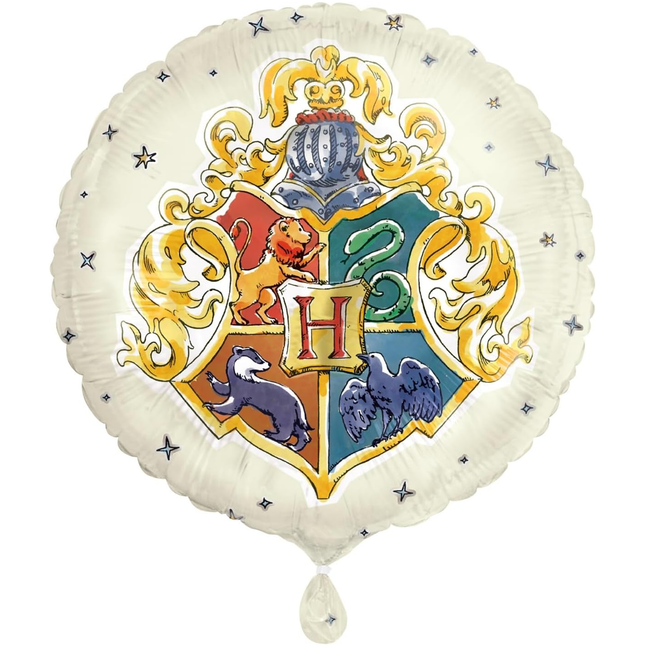 Balloon with Hogwarts crest design on a white background