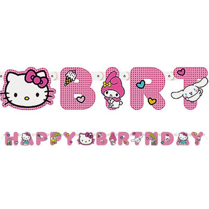 Hello Kitty and Friends 'Happy Birthday' Jointed Banner - product detail included in the set