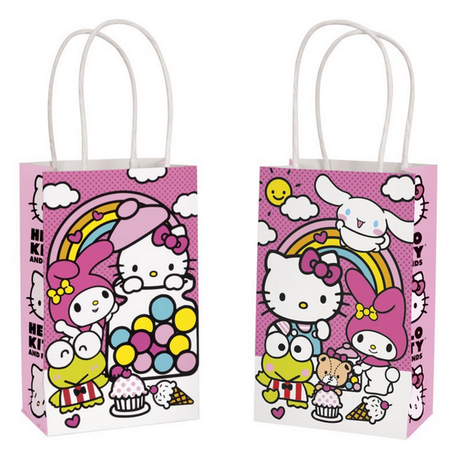 Hello Kitty Paper Kraft Favor Bags 8ct