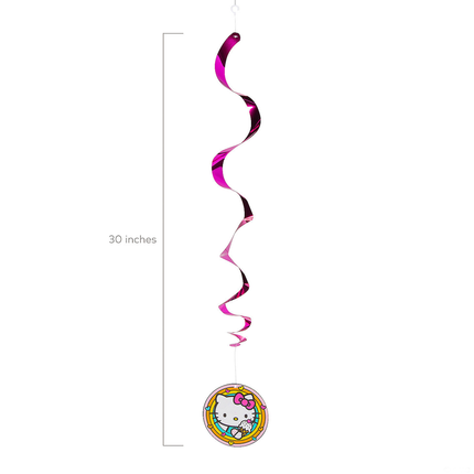Hello Kitty Pink Foil Hanging Swirl Decorations 