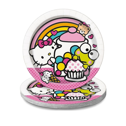 Hello Kitty & Friends Round Dessert Plates 7" 8ct
