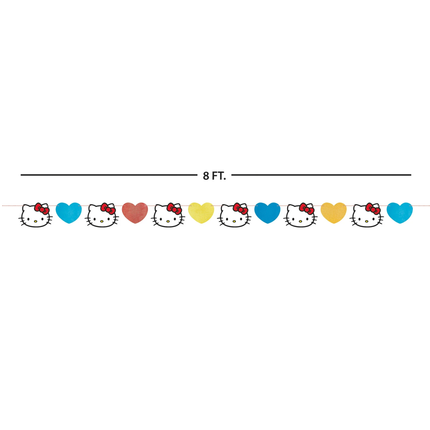 Hello Kitty and Hearts Die Cut Banner 8 ft