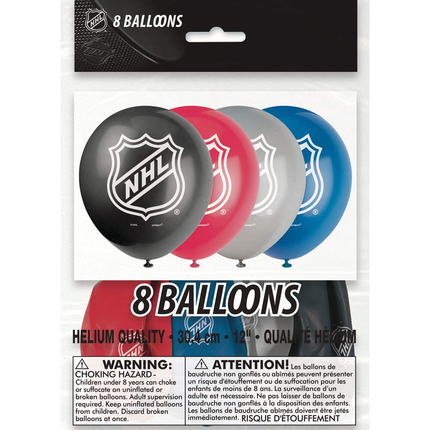 Hockey NHL™ Latex Balloons – 12", 8 Count