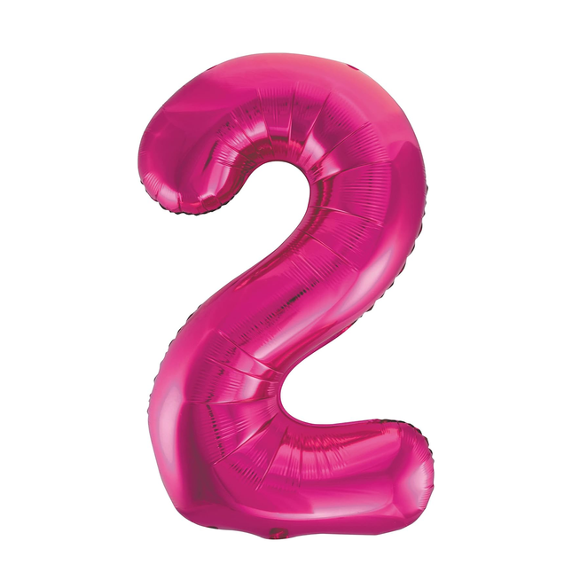 Hot Pink 2 Number Foil Balloon 34"