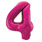 Hot Pink 4 Number Foil Balloon 34