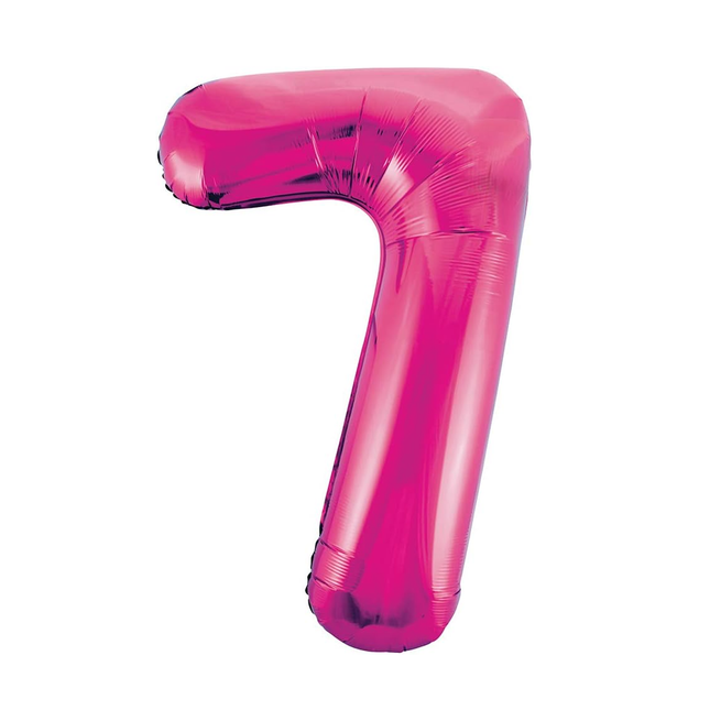 Hot Pink 7 Number Foil Balloon 34"
