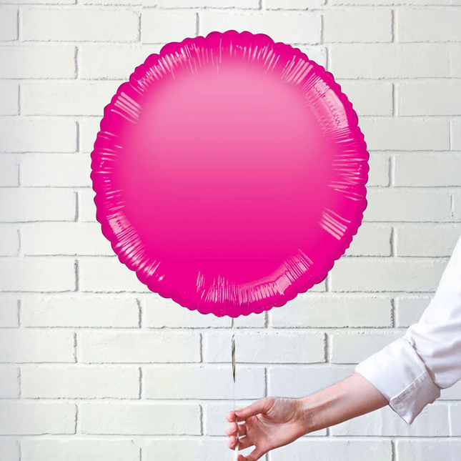 Hot Pink Round Foil Balloon 18″