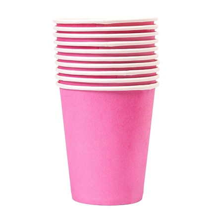 Hot Pink Solid 9oz Paper Cups, 14ct